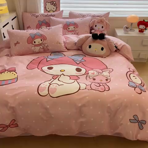 91家纺网 家纺一手货源 找家纺 （总）暮思家居 2026新款正版授权三丽鸥大版全棉纯棉数码印花纯棉四件套系列-第二批(专版花型)