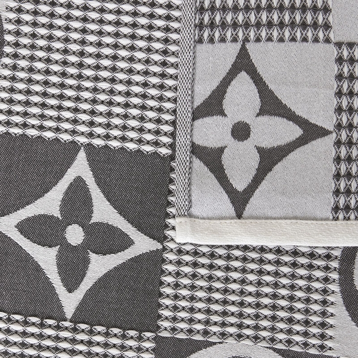 91家纺网 家纺一手货源 找家纺 朴尔家纺-毛巾被 2026新款全棉纱布蜂窝结构系列枕巾系列 幸运草-深灰