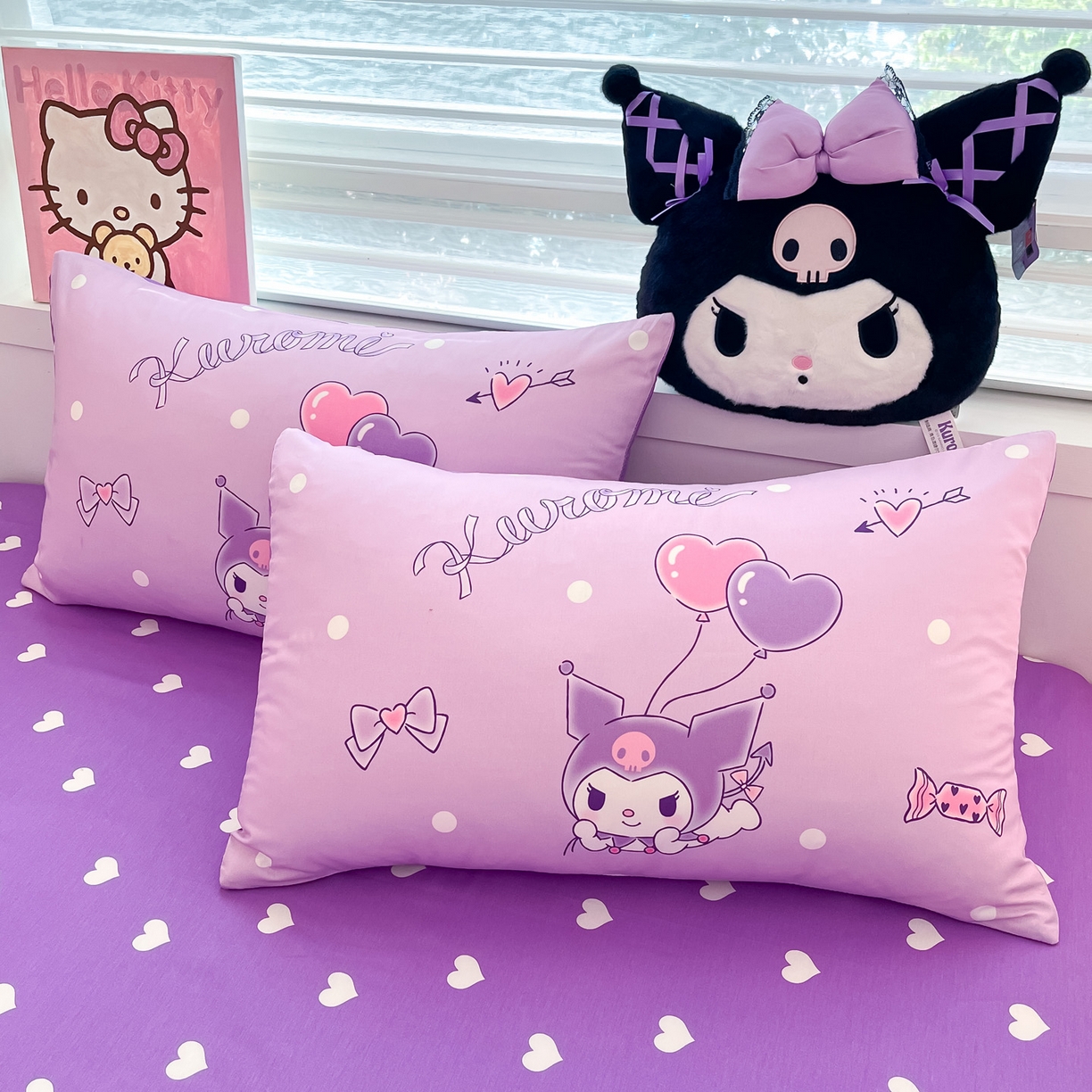 91家纺网 家纺一手货源 找家纺 暮思家居 2026新款正版授权三丽鸥大版全棉纯棉数码印花纯棉四件套系列-第一批 大版-梦想库洛米