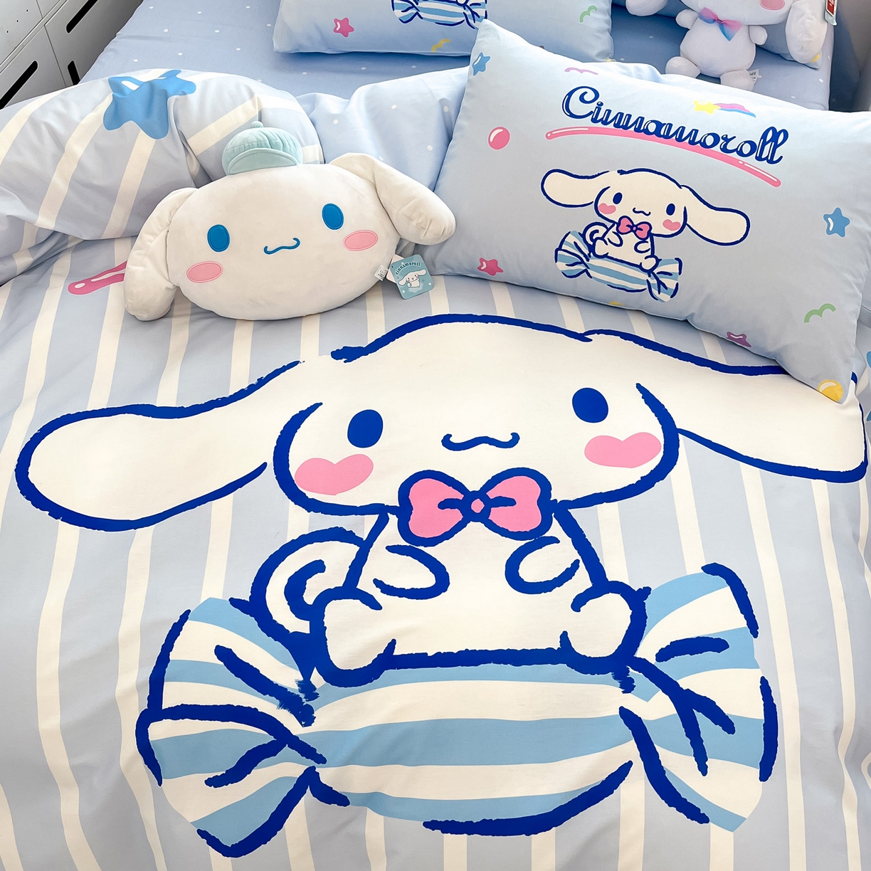 91家纺网 家纺一手货源 找家纺 暮思家居 2026新款正版授权三丽鸥大版全棉纯棉数码印花纯棉四件套系列-第一批 大版-糖果玉桂狗