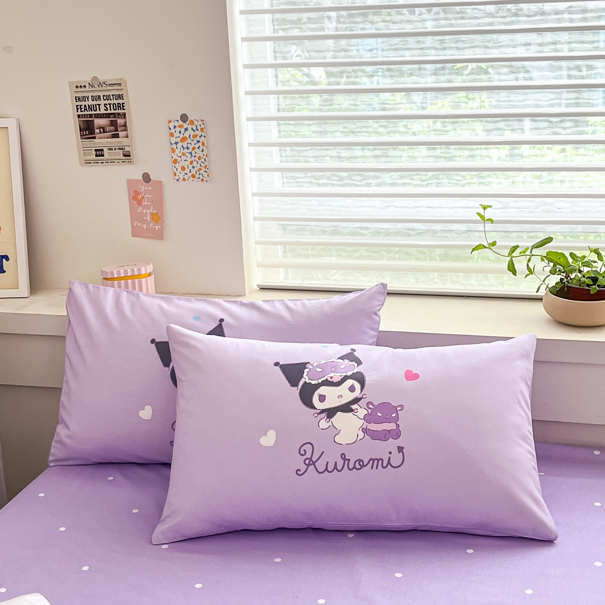 91家纺网 家纺一手货源 找家纺 暮思家居 2026新款正版授权三丽鸥大版全棉纯棉数码印花纯棉四件套系列-第一批 大版-甜蜜库洛米