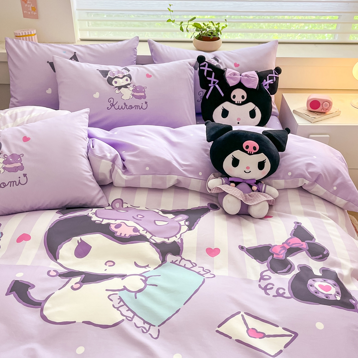 91家纺网 家纺一手货源 找家纺 暮思家居 2026新款正版授权三丽鸥大版全棉纯棉数码印花纯棉四件套系列-第一批 大版-甜蜜库洛米