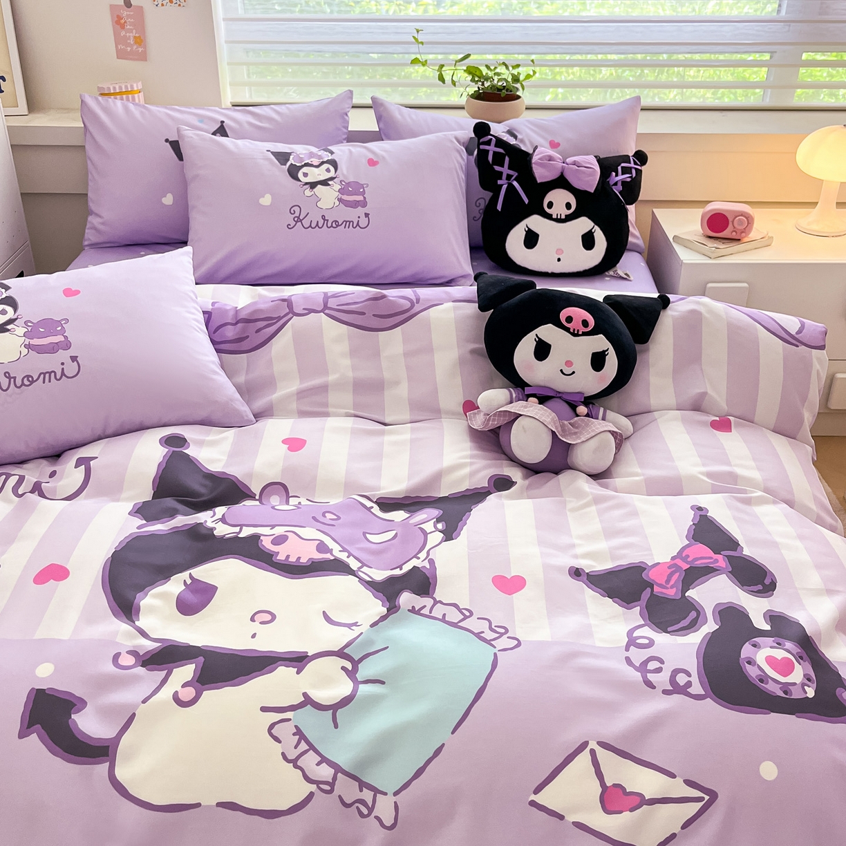 91家纺网 家纺一手货源 找家纺 暮思家居 2026新款正版授权三丽鸥大版全棉纯棉数码印花纯棉四件套系列-第一批 大版-甜蜜库洛米