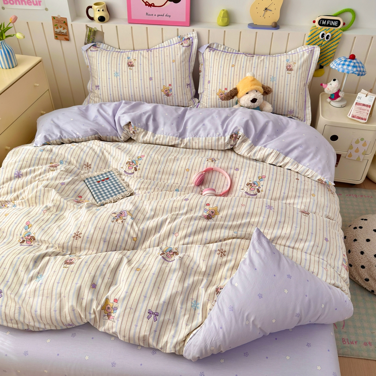 91家纺网 家纺一手货源 找家纺 （总）女子家纺 2026新款全棉网红直播爆款吊边一字绣工艺款四件套-系列二