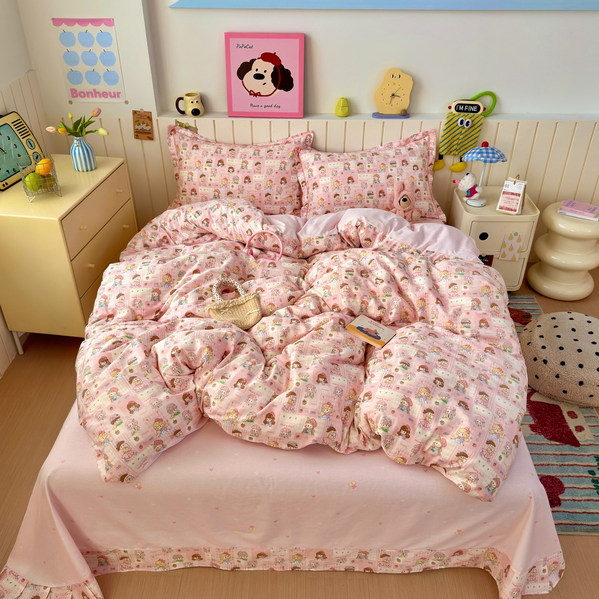 91家纺网 家纺一手货源 找家纺 （总）女子家纺 2026新款全棉网红直播爆款吊边一字绣工艺款四件套-系列二