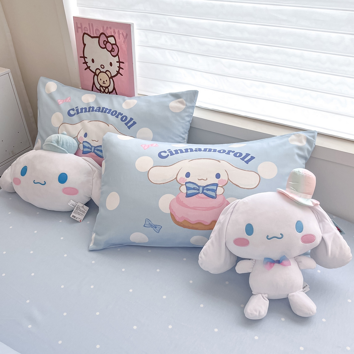 91家纺网 家纺一手货源 找家纺 暮思家居 2026新款正版授权三丽鸥大版全棉纯棉数码印花纯棉四件套系列-第一批 大版-条纹玉桂狗