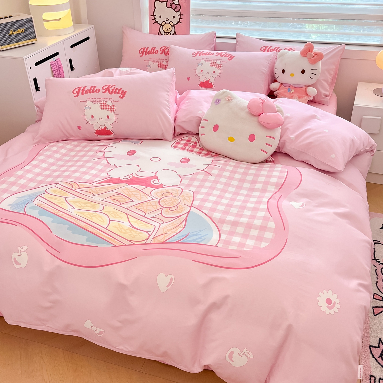 91家纺网 家纺一手货源 找家纺 暮思家居 2026新款正版授权三丽鸥大版全棉纯棉数码印花纯棉四件套系列-第一批 大版-相框KT