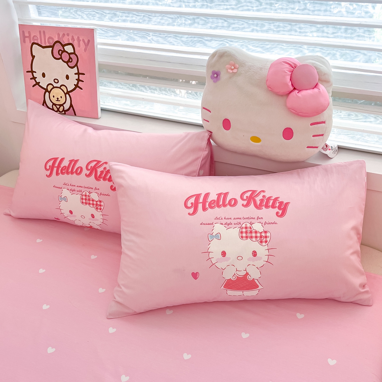 91家纺网 家纺一手货源 找家纺 暮思家居 2026新款正版授权三丽鸥大版全棉纯棉数码印花纯棉四件套系列-第一批 大版-相框KT