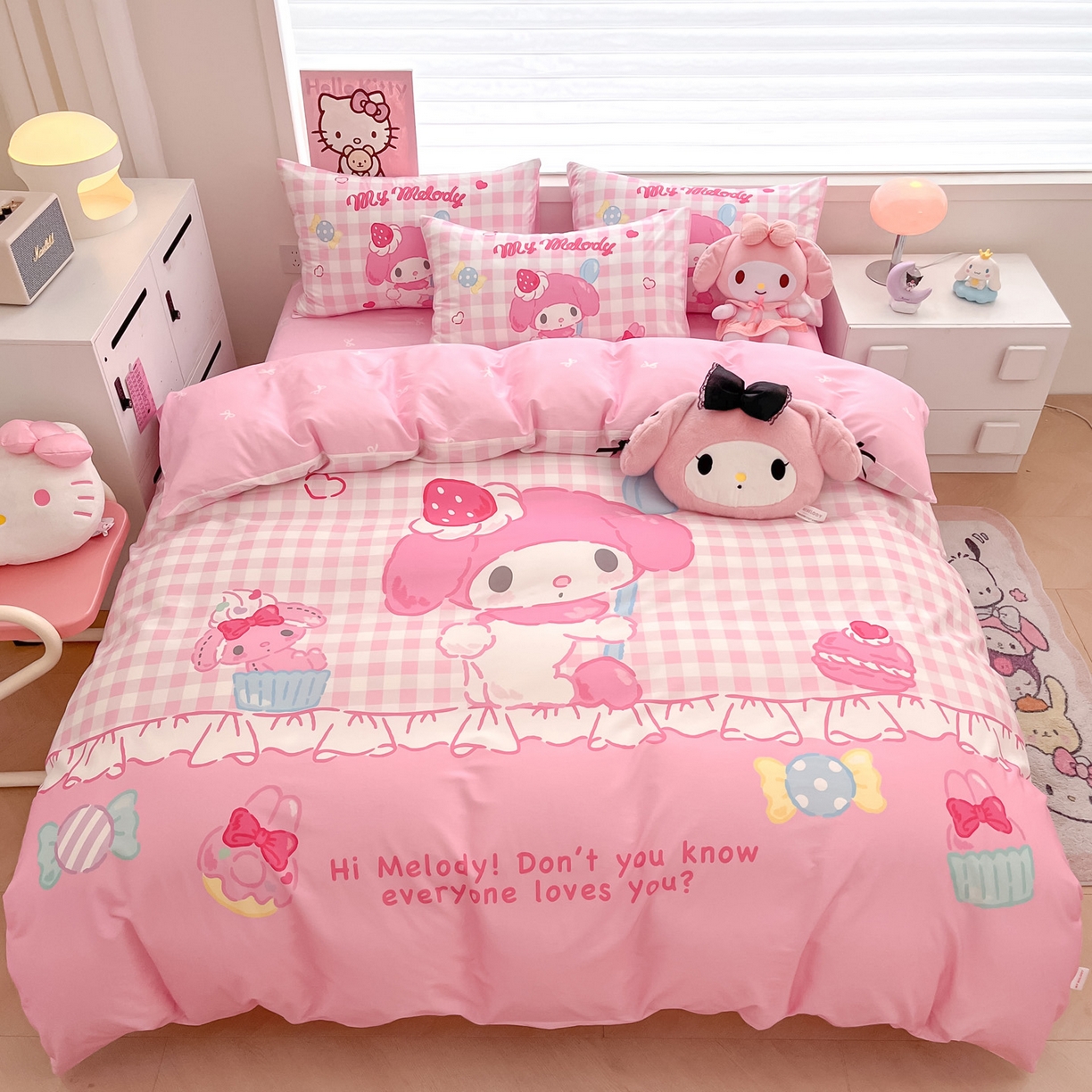 暮思家居 2026新款正版授权三丽鸥大版全棉纯棉数码印花纯棉四件套系列-第一批 大版-星黛美乐蒂