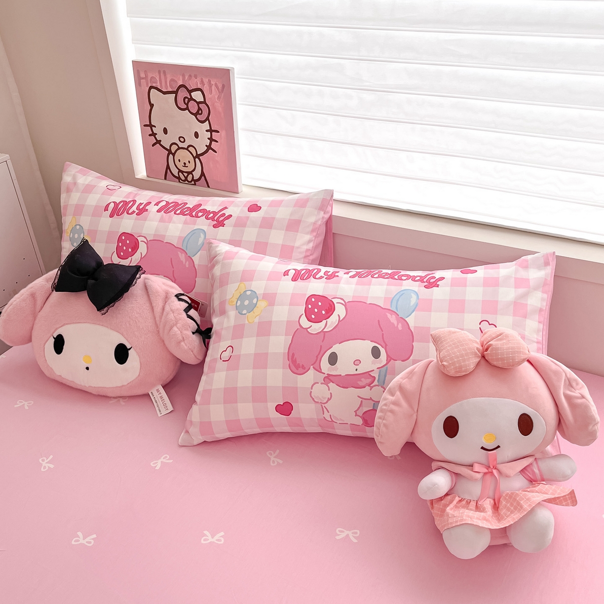 91家纺网 家纺一手货源 找家纺 暮思家居 2026新款正版授权三丽鸥大版全棉纯棉数码印花纯棉四件套系列-第一批 大版-星黛美乐蒂