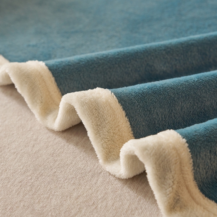 91家纺网 家纺一手货源 找家纺 蓝冰家纺 2026新款加厚牛奶绒多功能毛毯 蓝色
