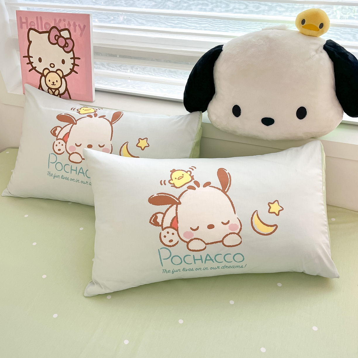 91家纺网 家纺一手货源 找家纺 暮思家居 2026新款正版授权三丽鸥大版全棉纯棉数码印花纯棉四件套系列-第一批 大版-星星帕恰狗