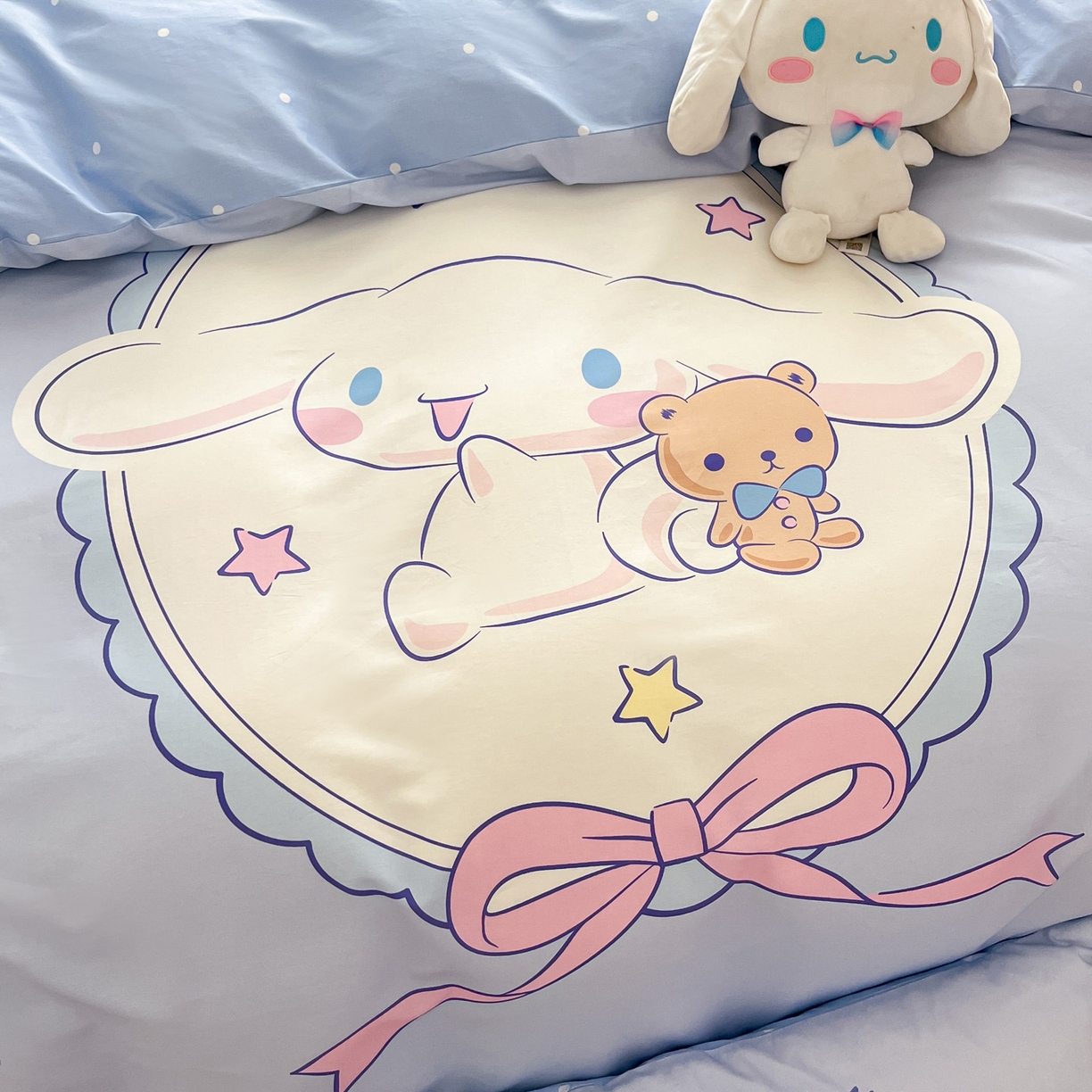 91家纺网 家纺一手货源 找家纺 暮思家居 2026新款正版授权三丽鸥大版全棉纯棉数码印花纯棉四件套系列-第一批 大版-幸福大耳狗