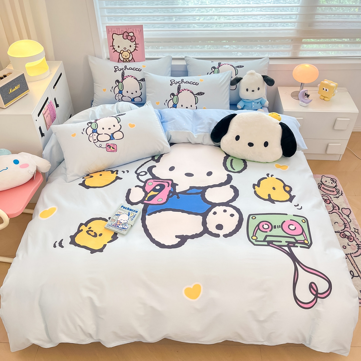 暮思家居 2026新款正版授权三丽鸥大版全棉纯棉数码印花纯棉四件套系列-第一批 大版-音乐帕恰狗