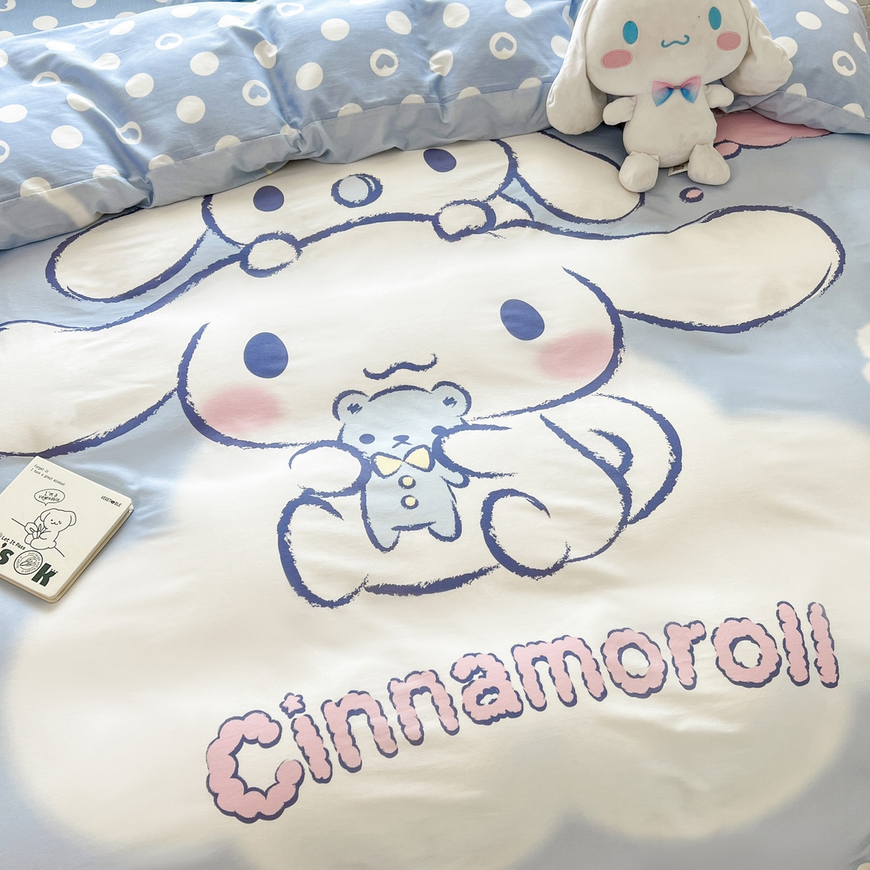 91家纺网 家纺一手货源 找家纺 暮思家居 2026新款正版授权三丽鸥大版全棉纯棉数码印花纯棉四件套系列-第一批 大版-云朵玉桂狗