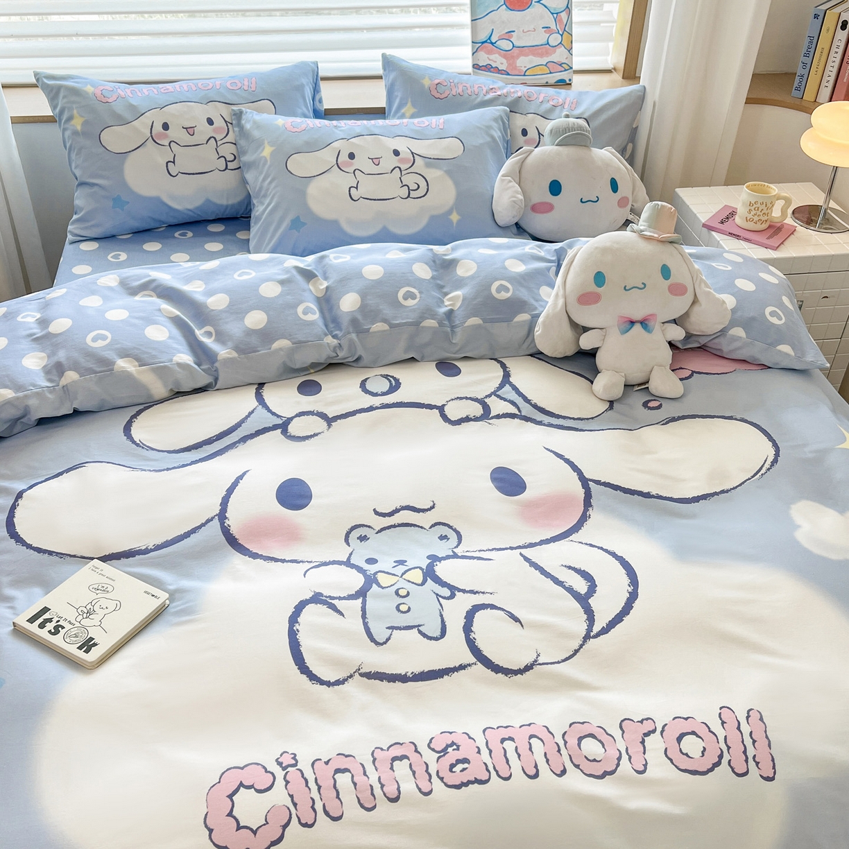 91家纺网 家纺一手货源 找家纺 暮思家居 2026新款正版授权三丽鸥大版全棉纯棉数码印花纯棉四件套系列-第一批 大版-云朵玉桂狗