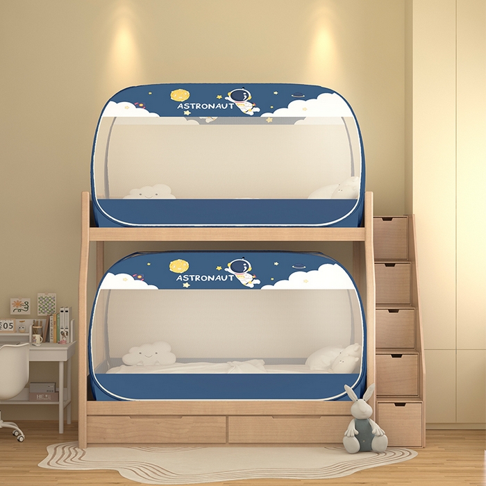 91家纺网 家纺一手货源 找家纺 佳梦家纺 2026新款蒙古包学生免安装系列蚊帐 宇航员