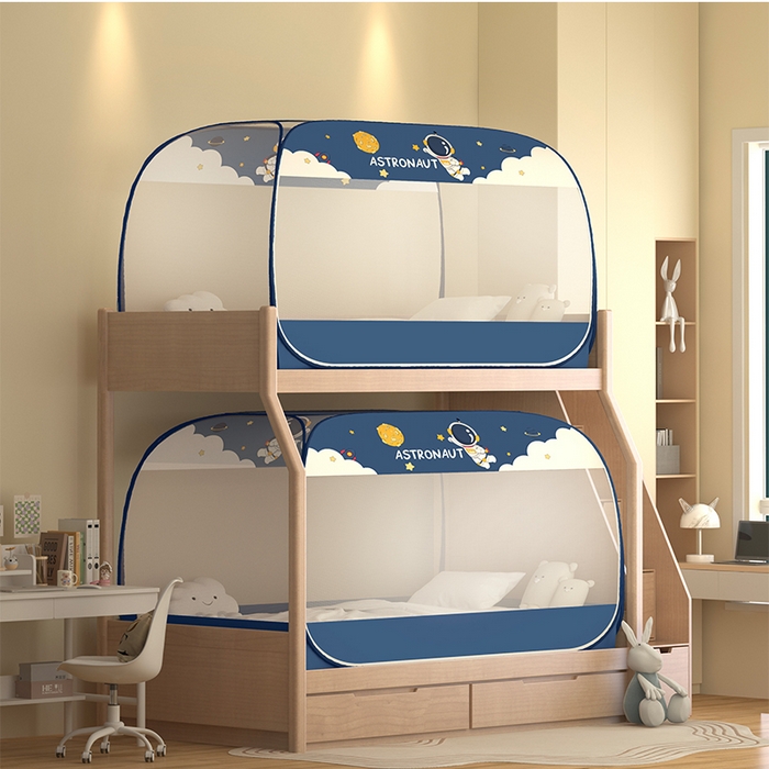 91家纺网 家纺一手货源 找家纺 佳梦家纺 2026新款蒙古包学生免安装系列蚊帐 宇航员