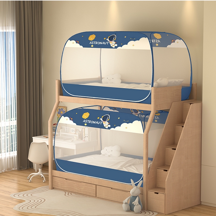 91家纺网 家纺一手货源 找家纺 佳梦家纺 2026新款蒙古包学生免安装系列蚊帐 宇航员