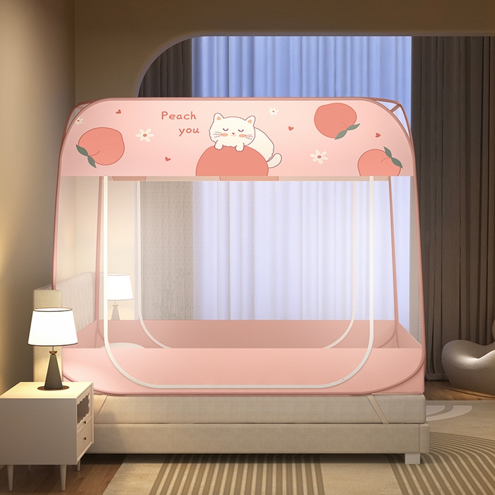 91家纺网 家纺一手货源 找家纺 （总）佳梦家纺 2026新款双开门全底花边蚊帐