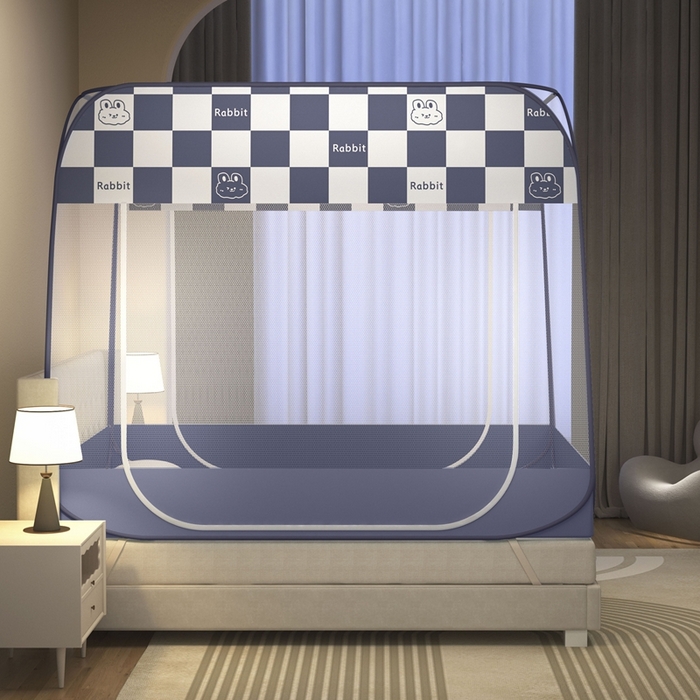 91家纺网 家纺一手货源 找家纺 （总）佳梦家纺 2026新款蒙古包印花双开门蚊帐