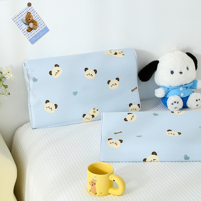 91家纺网 家纺一手货源 找家纺 良佐生活 2026新款水洗天丝棉乳胶枕套（特价） 小奶狗-兰