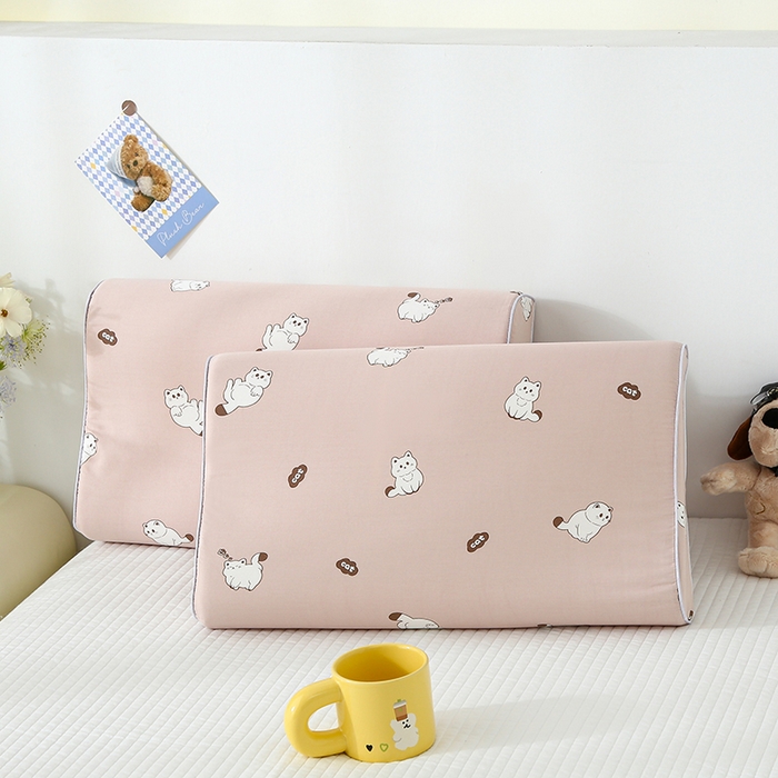 91家纺网 家纺一手货源 找家纺 良佐生活 2026新款水洗天丝棉乳胶枕套（特价） 萌小喵-玉