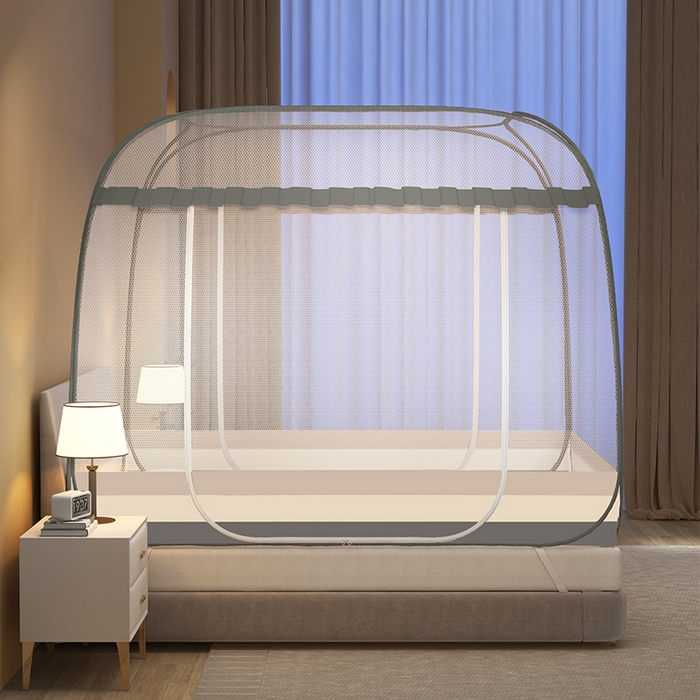 91家纺网 家纺一手货源 找家纺 （总）佳梦家纺 2026新款双开门全底花边蚊帐