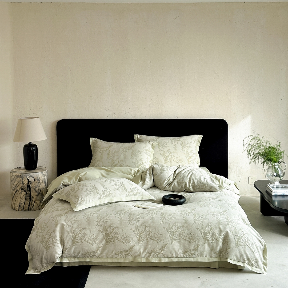 太古汇家居 2026新款全棉水洗色织提花系列四件套-会员260/280 券后控价——券后不低于358（严格按照控价） 铃兰物语-绿色