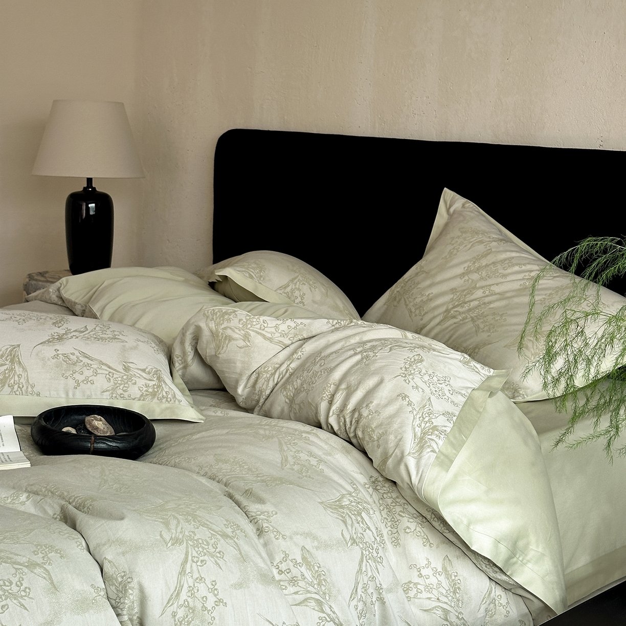 91家纺网 家纺一手货源 找家纺 太古汇家居 2026新款全棉水洗色织提花系列四件套-会员260/280 券后控价——券后不低于358（严格按照控价） 铃兰物语-绿色