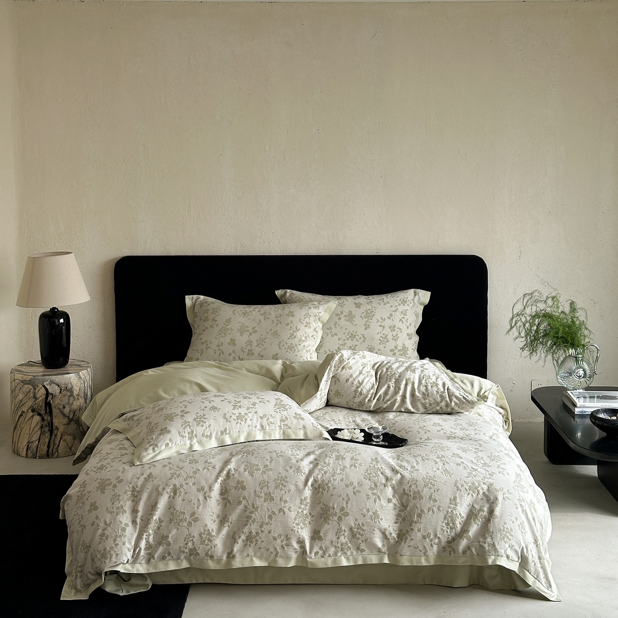 太古汇家居 2026新款全棉水洗色织提花系列四件套-会员260/280 券后控价——券后不低于358（严格按照控价） 森屿微光-绿色