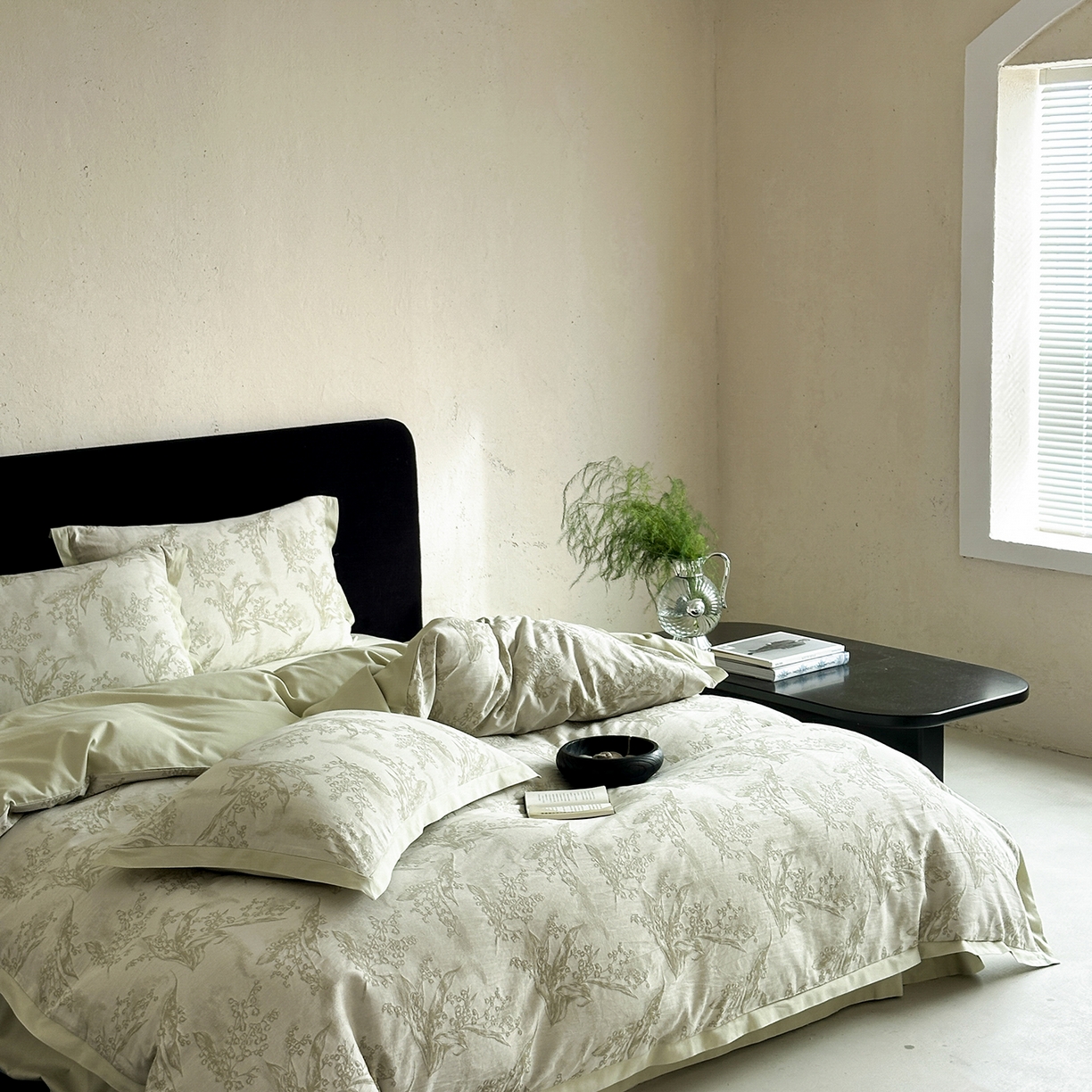 91家纺网 家纺一手货源 找家纺 太古汇家居 2026新款全棉水洗色织提花系列四件套-会员260/280 券后控价——券后不低于358（严格按照控价） 铃兰物语-绿色