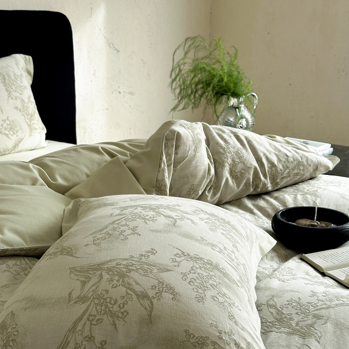 91家纺网 家纺一手货源 找家纺 太古汇家居 2026新款全棉水洗色织提花系列四件套-会员260/280 券后控价——券后不低于358（严格按照控价） 铃兰物语-绿色