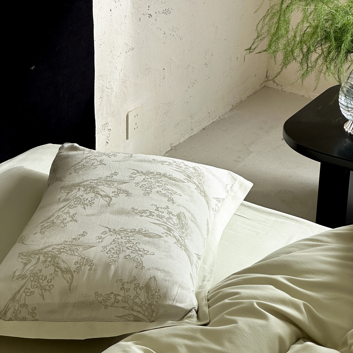 91家纺网 家纺一手货源 找家纺 太古汇家居 2026新款全棉水洗色织提花系列四件套-会员260/280 券后控价——券后不低于358（严格按照控价） 铃兰物语-绿色