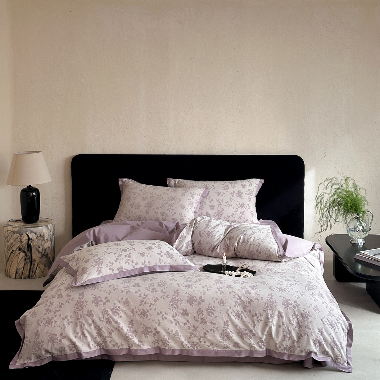 太古汇家居 2026新款全棉水洗色织提花系列四件套-会员260/280 券后控价——券后不低于358（严格按照控价） 森屿微光-紫色