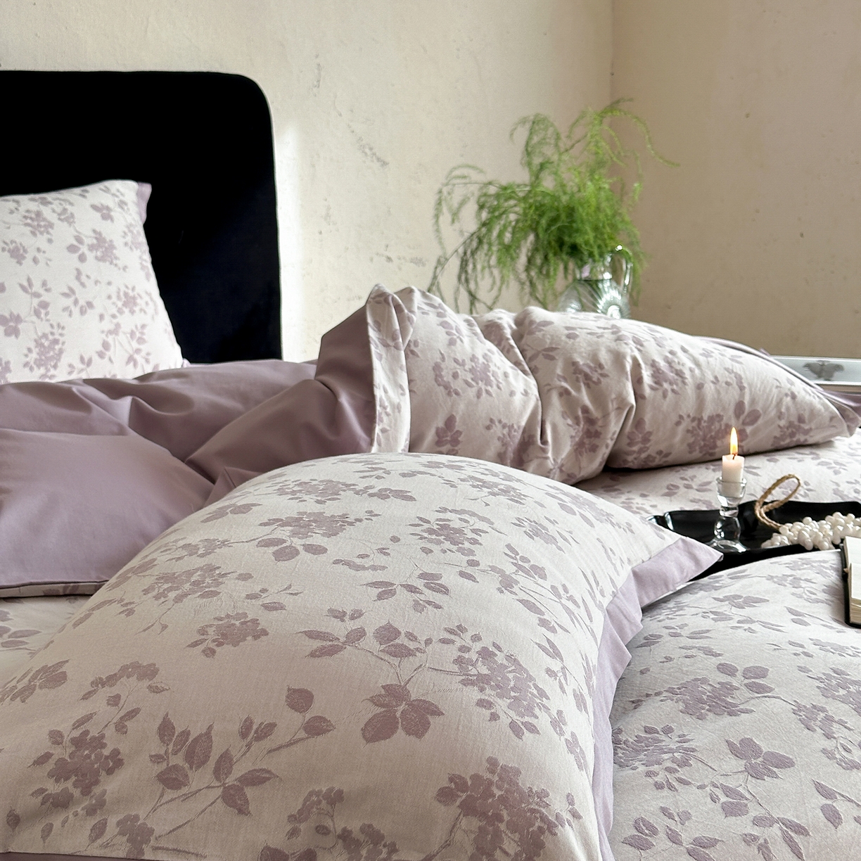 91家纺网 家纺一手货源 找家纺 太古汇家居 2026新款全棉水洗色织提花系列四件套-会员260/280 券后控价——券后不低于358（严格按照控价） 森屿微光-紫色