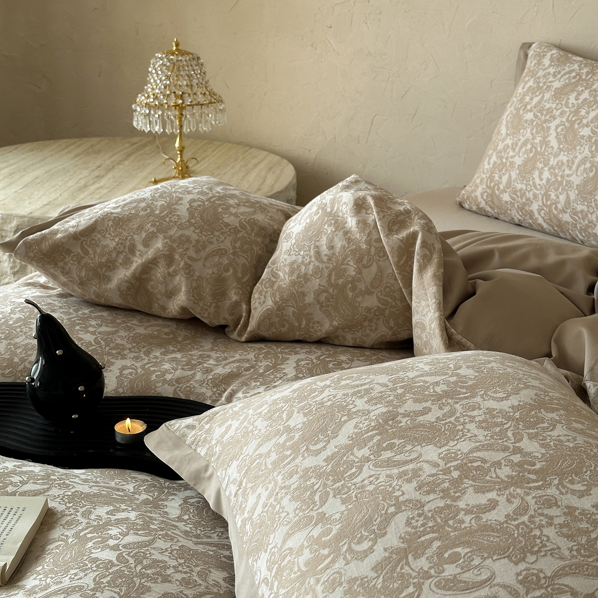 91家纺网 家纺一手货源 找家纺 太古汇家居 2026新款全棉水洗色织提花系列四件套-会员260/280 券后控价——券后不低于358（严格按照控价） 逐梦之夏-香槟色