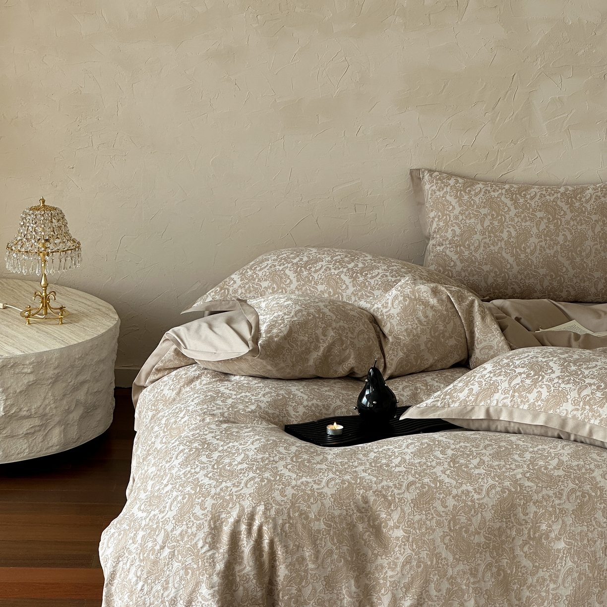 91家纺网 家纺一手货源 找家纺 太古汇家居 2026新款全棉水洗色织提花系列四件套-会员260/280 券后控价——券后不低于358（严格按照控价） 逐梦之夏-香槟色