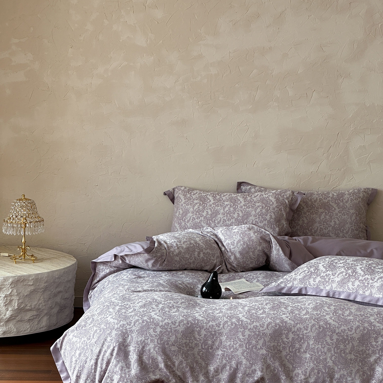 91家纺网 家纺一手货源 找家纺 太古汇家居 2026新款全棉水洗色织提花系列四件套-会员260/280 券后控价——券后不低于358（严格按照控价） 逐梦之夏-紫色