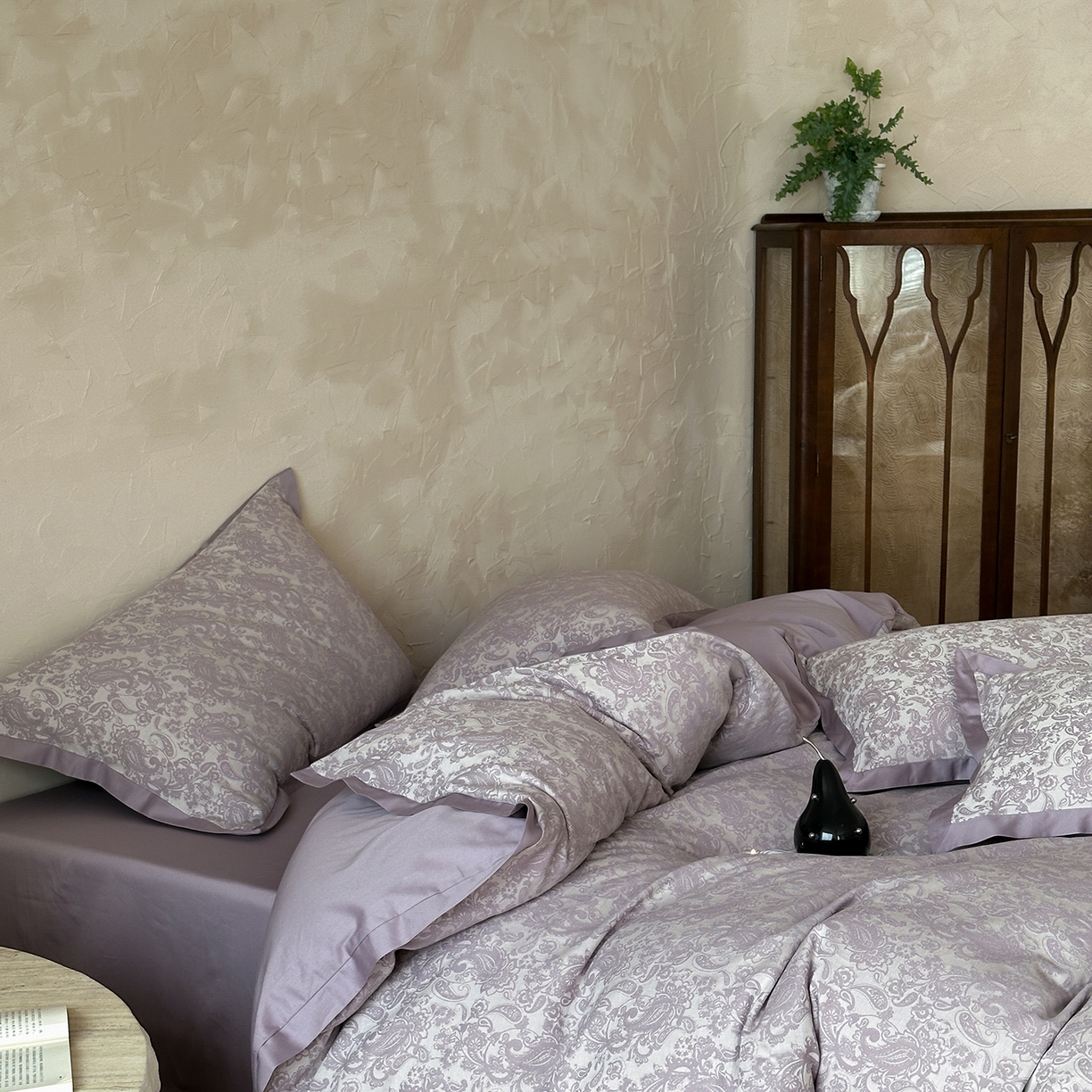 91家纺网 家纺一手货源 找家纺 太古汇家居 2026新款全棉水洗色织提花系列四件套-会员260/280 券后控价——券后不低于358（严格按照控价） 逐梦之夏-紫色