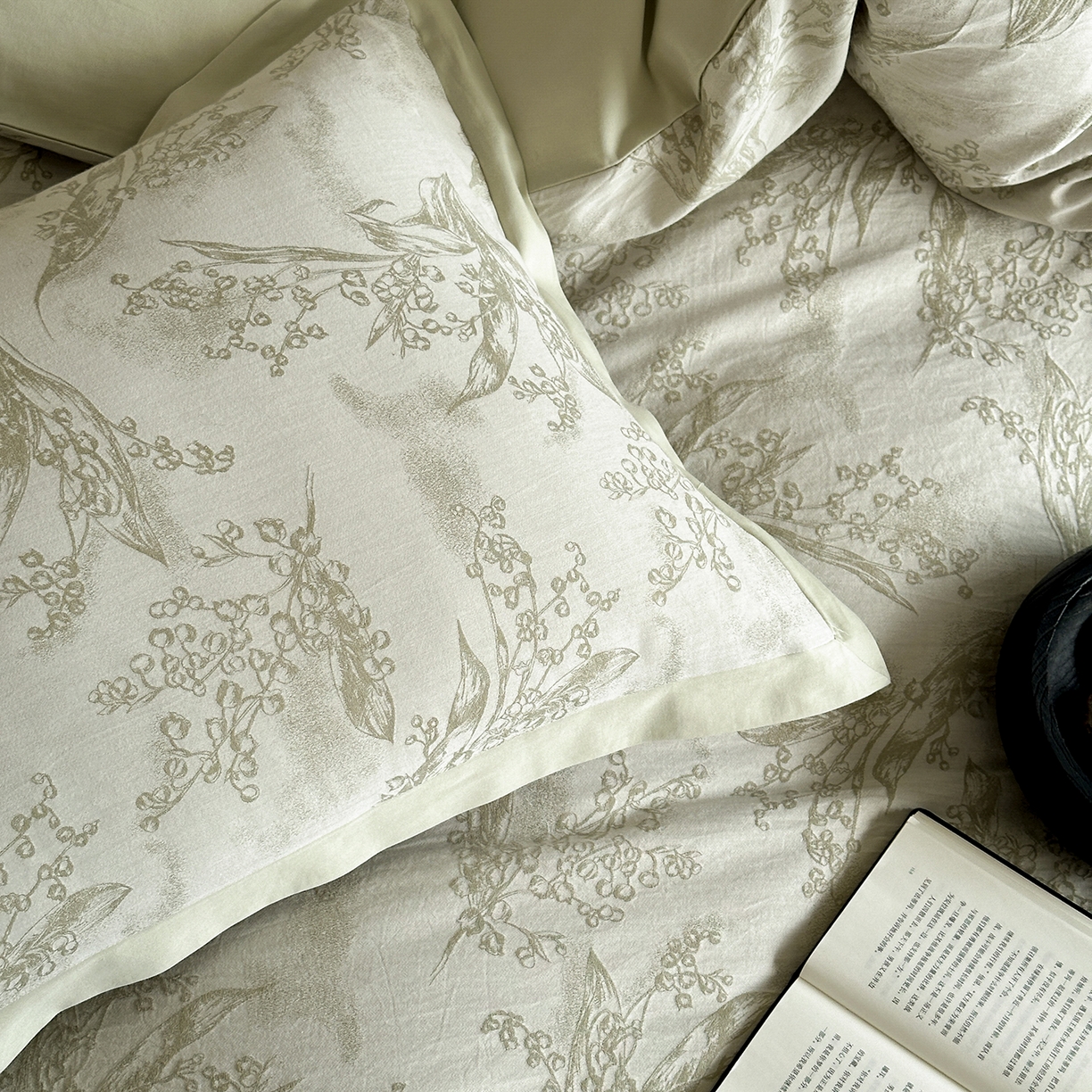 91家纺网 家纺一手货源 找家纺 太古汇家居 2026新款全棉水洗色织提花系列四件套-会员260/280 券后控价——券后不低于358（严格按照控价） 铃兰物语-绿色