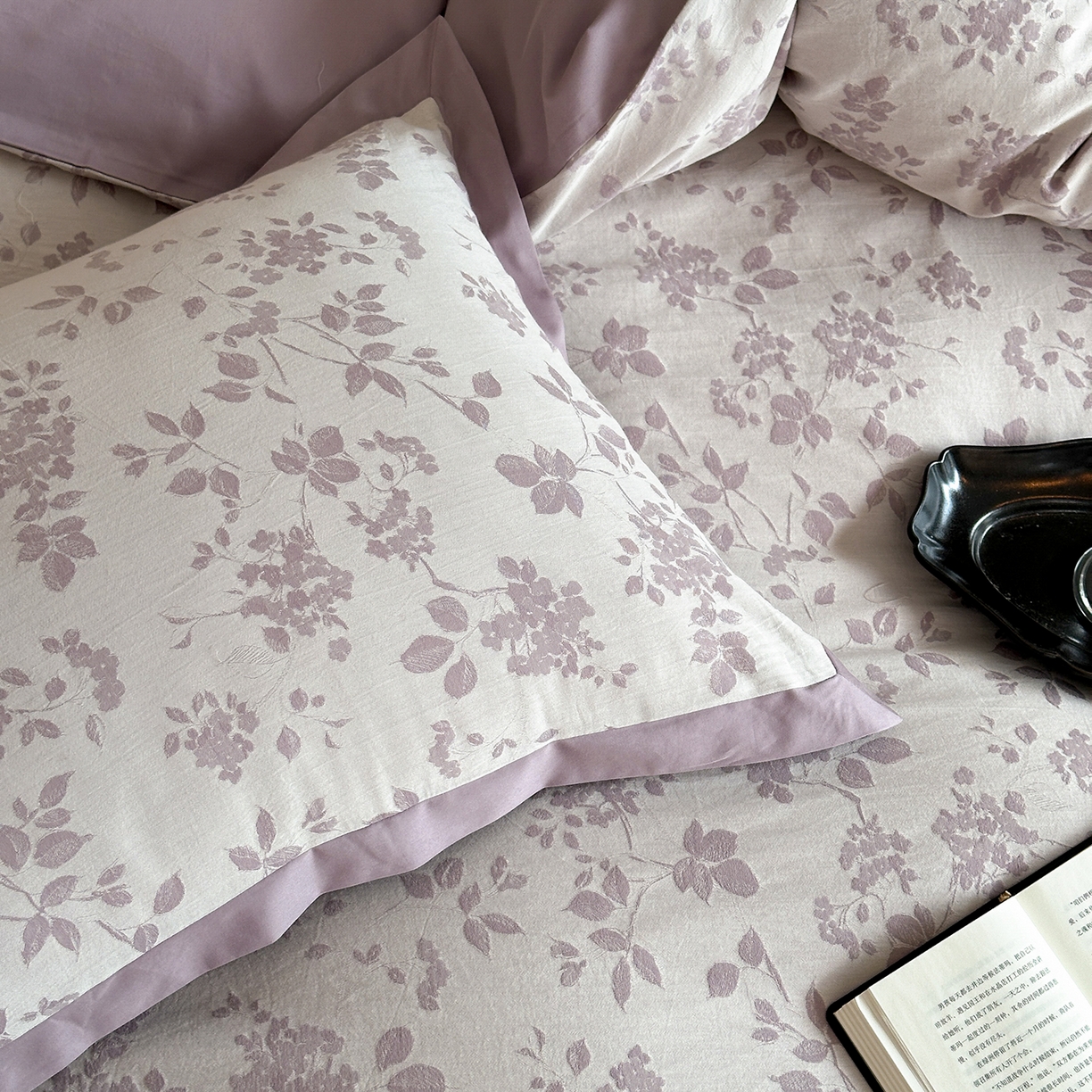 91家纺网 家纺一手货源 找家纺 太古汇家居 2026新款全棉水洗色织提花系列四件套-会员260/280 券后控价——券后不低于358（严格按照控价） 森屿微光-紫色