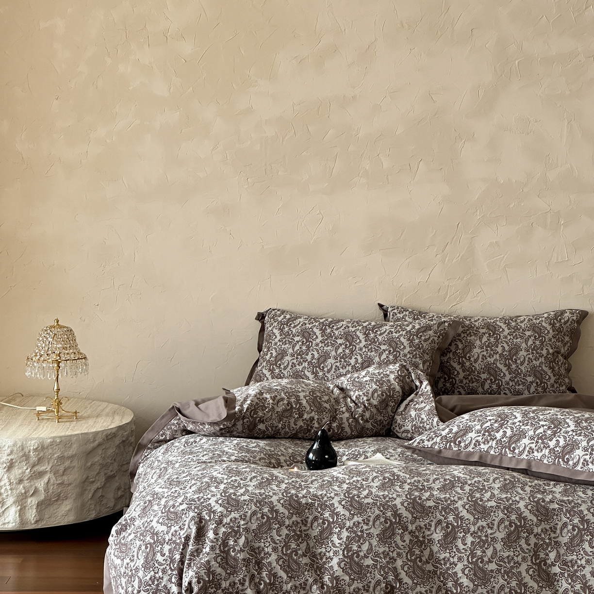 91家纺网 家纺一手货源 找家纺 太古汇家居 2026新款全棉水洗色织提花系列四件套-会员260/280 券后控价——券后不低于358（严格按照控价） 逐夏之梦-乌木咖