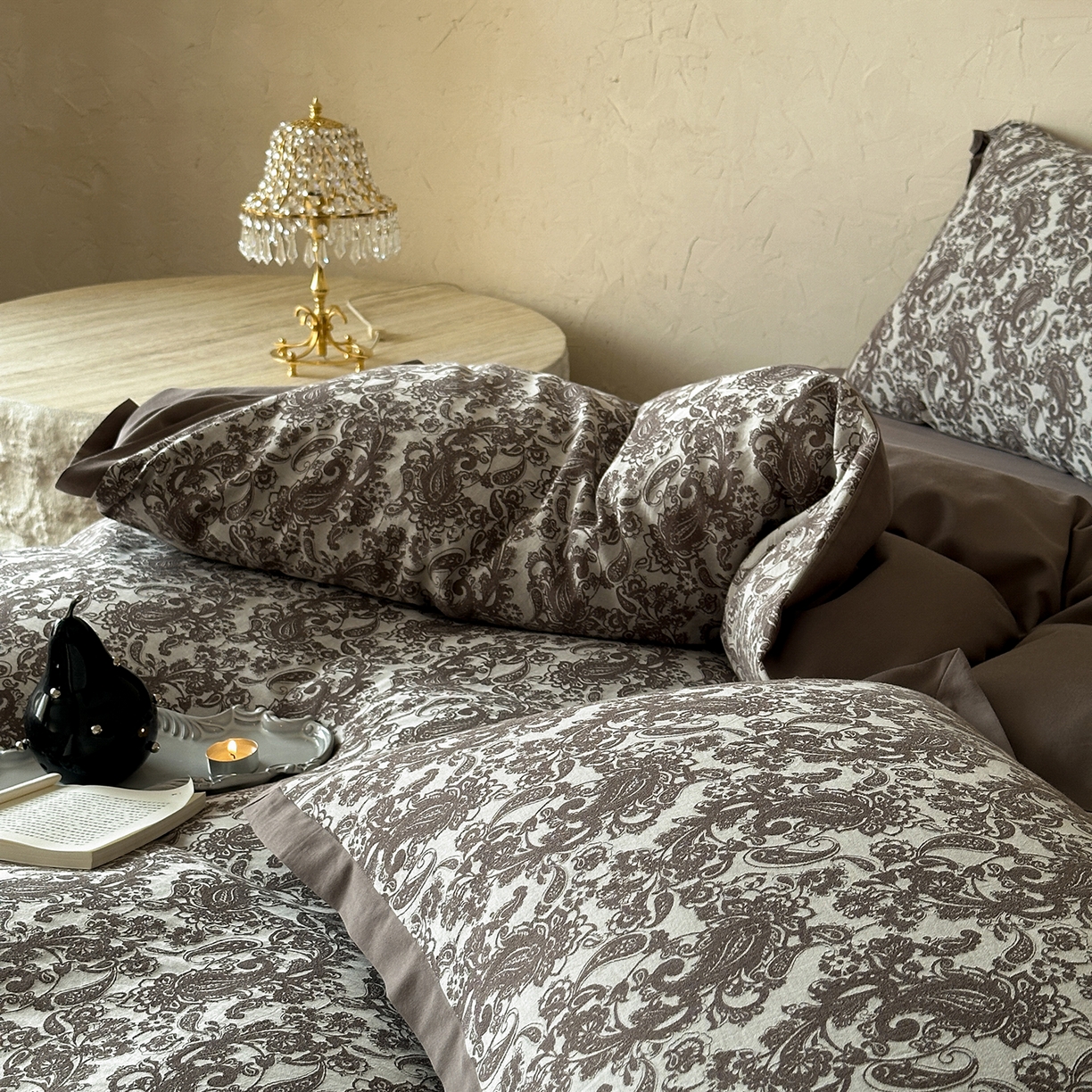 91家纺网 家纺一手货源 找家纺 太古汇家居 2026新款全棉水洗色织提花系列四件套-会员260/280 券后控价——券后不低于358（严格按照控价） 逐夏之梦-乌木咖