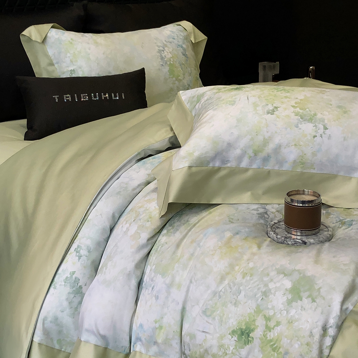 91家纺网 家纺一手货源 找家纺 太古汇家居 2026新款高支高密长绒棉专版数码印花四件套-会员260/280 券后控价——券后不低于348（严格按照控价） 沁园花语-绿色