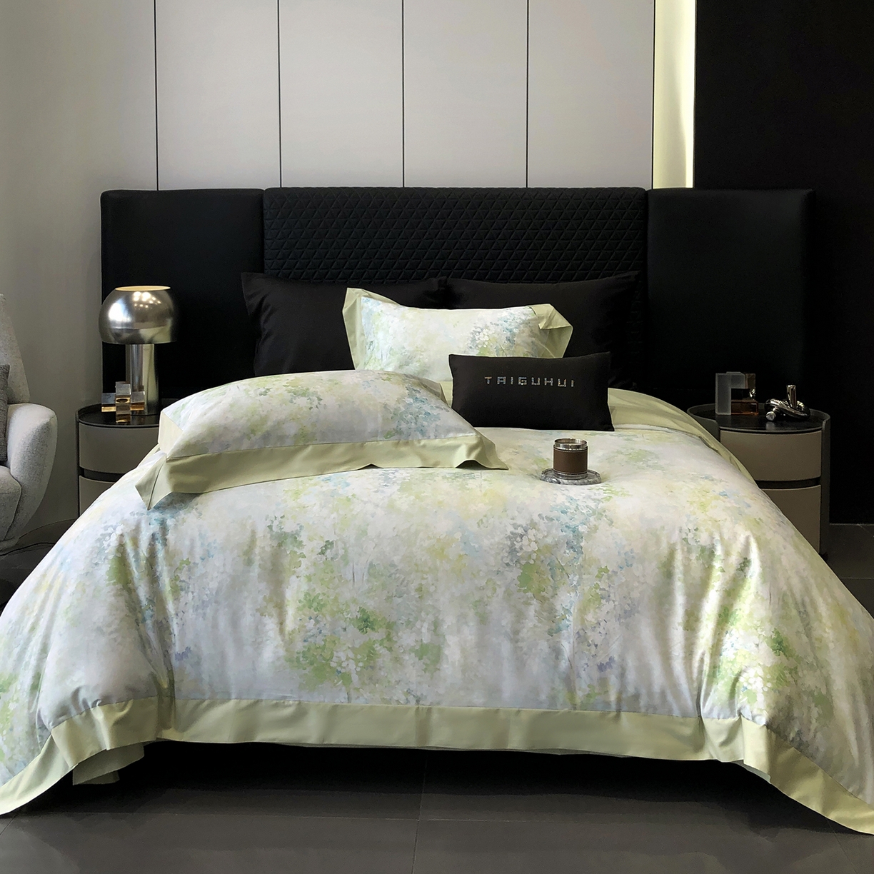 太古汇家居 2026新款高支高密长绒棉专版数码印花四件套-会员260/280 券后控价——券后不低于348（严格按照控价） 沁园花语-绿色