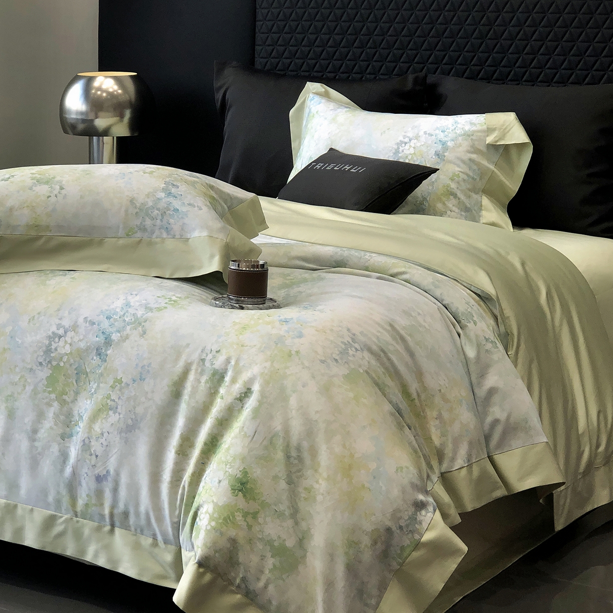 91家纺网 家纺一手货源 找家纺 太古汇家居 2026新款高支高密长绒棉专版数码印花四件套-会员260/280 券后控价——券后不低于348（严格按照控价） 沁园花语-绿色