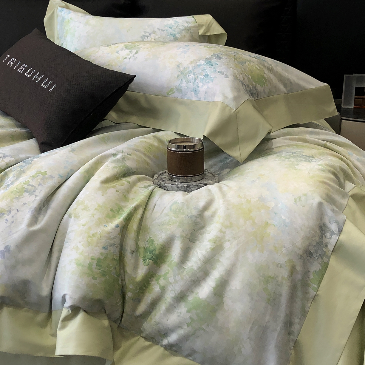 91家纺网 家纺一手货源 找家纺 太古汇家居 2026新款高支高密长绒棉专版数码印花四件套-会员260/280 券后控价——券后不低于348（严格按照控价） 沁园花语-绿色