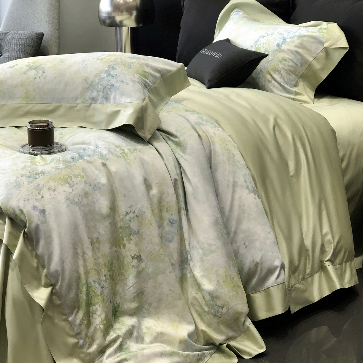 91家纺网 家纺一手货源 找家纺 太古汇家居 2026新款高支高密长绒棉专版数码印花四件套-会员260/280 券后控价——券后不低于348（严格按照控价） 沁园花语-绿色