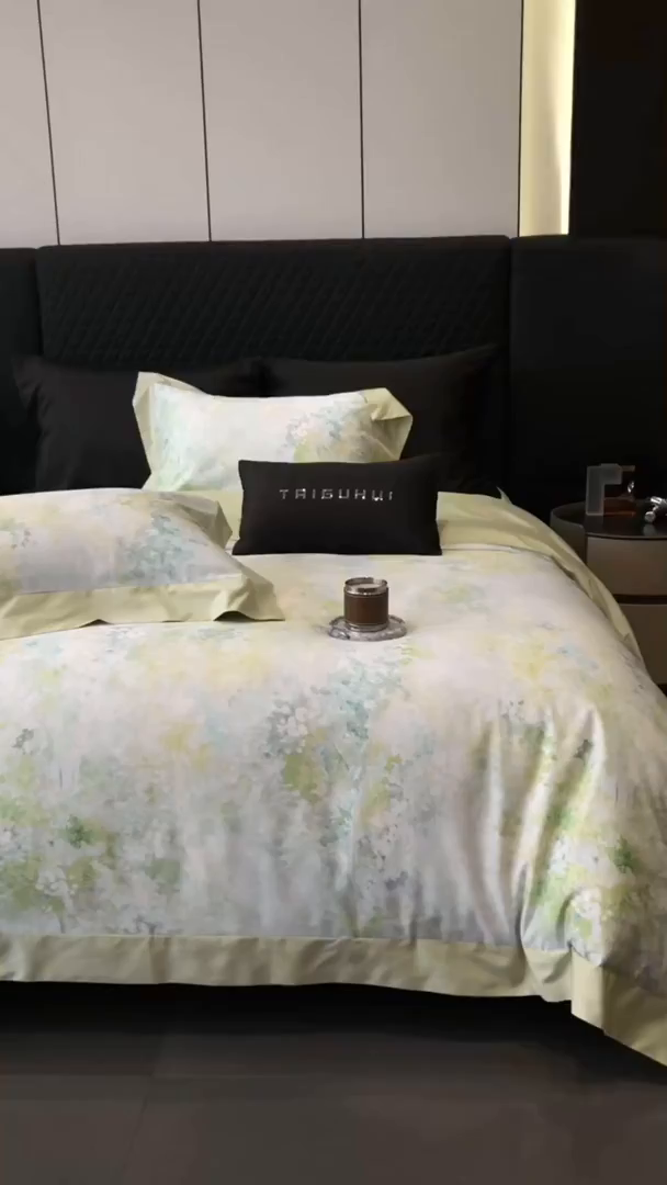 91家纺网 家纺一手货源 找家纺 太古汇家居 2026新款高支高密长绒棉专版数码印花四件套-会员260/280 券后控价——券后不低于348（严格按照控价） 沁园花语-绿色